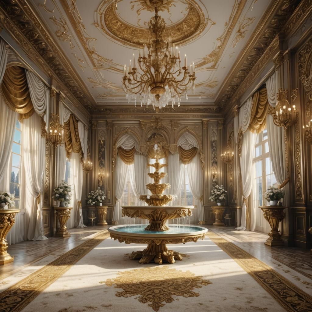 Luxury Castle Hall with Fountain of Youth