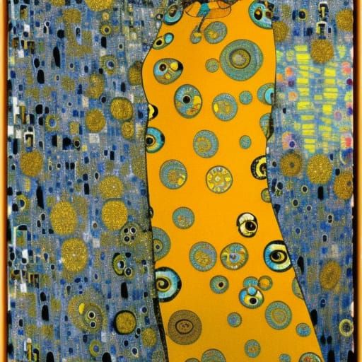 Model in Klimt Dress by Moonlight: Abstract Art