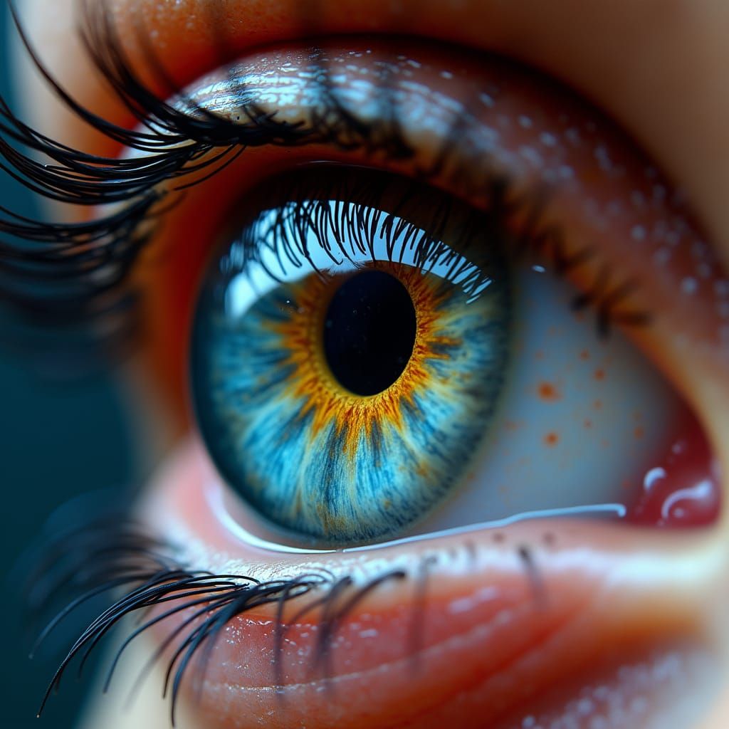 Detailed Macro Eye Photography in Vibrant Color