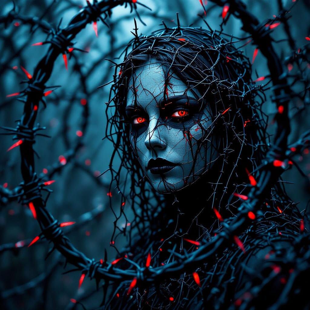 Barbed Wire Plague Gazes into Fractured Mind