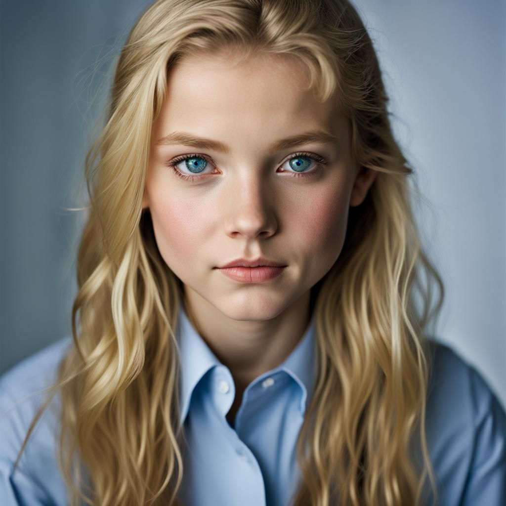 Blond Girl Portrait in Professional Photography Style