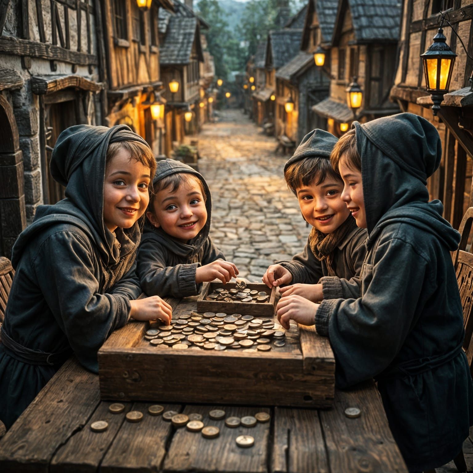 Medieval Jewish Children at Play in a Vibrant 3D Setting