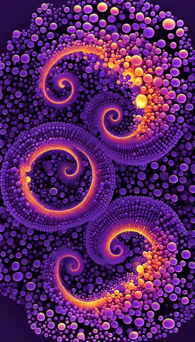 Abstract Purple Bubbles Word Art in Fractal Design