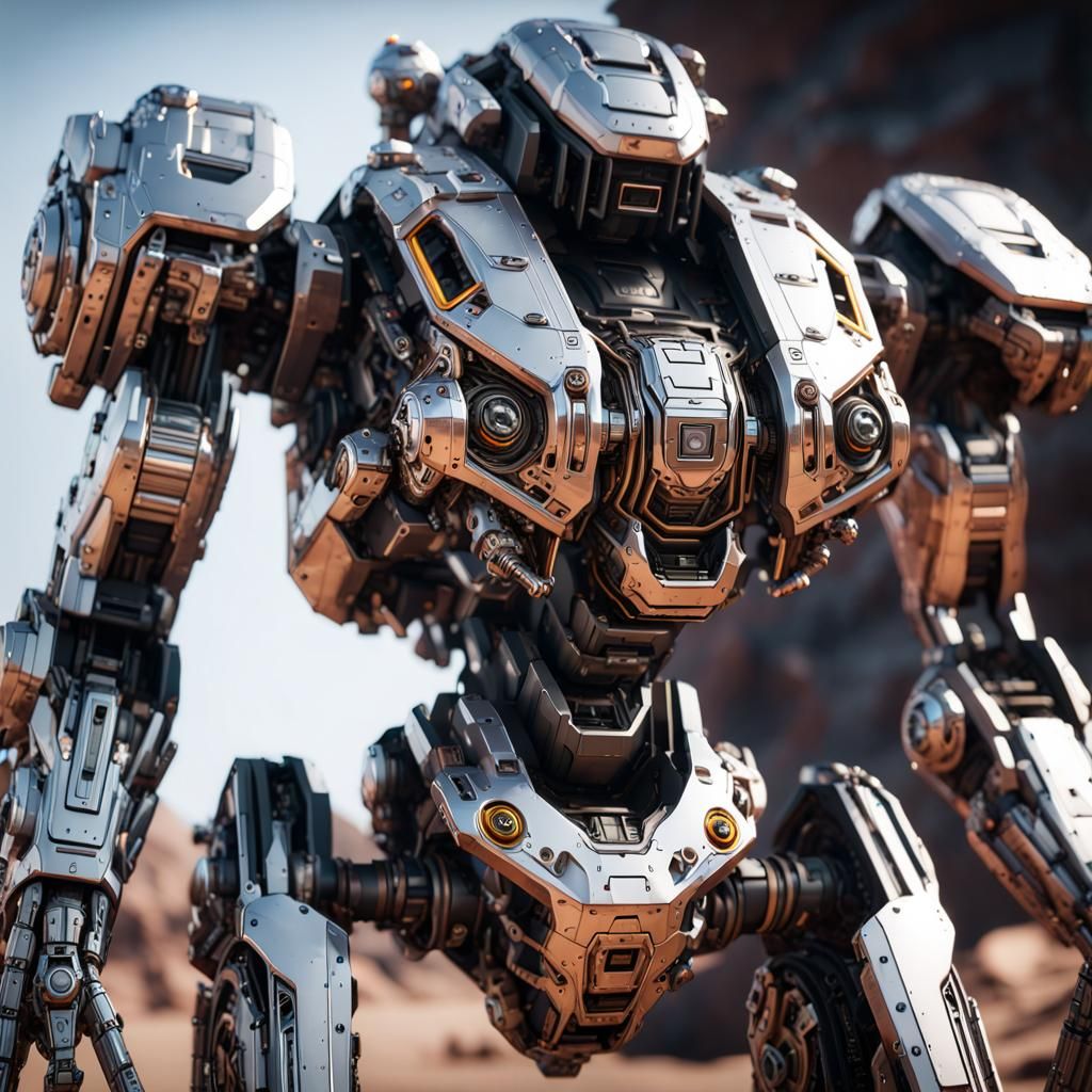 Futuristic Mech Details in Sci-Fi Cinematic Style