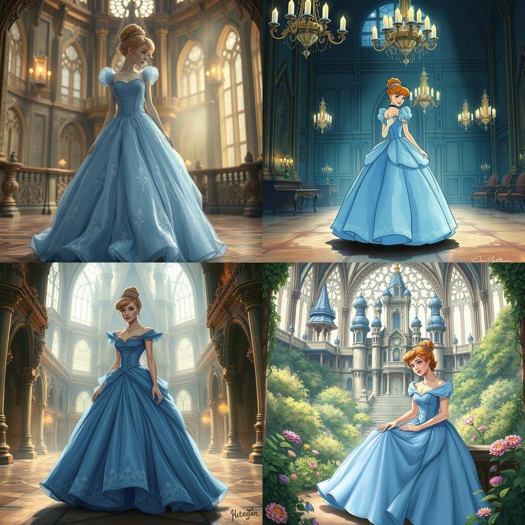Belle Enchanted Princess in Elegant Ball Gown