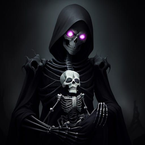 Macabre Skeleton Looms Over Innocent Infant