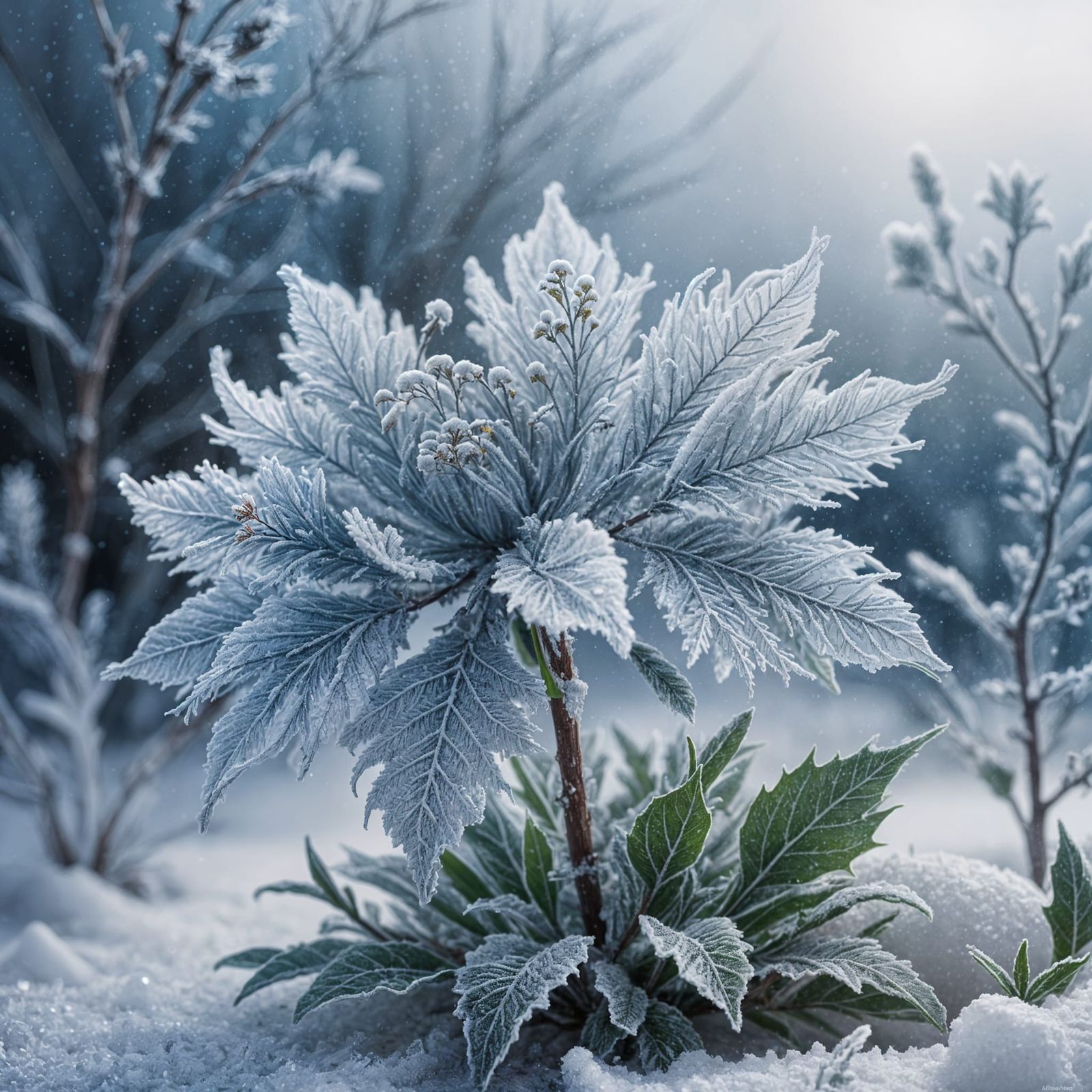 Frozen Christmas flower