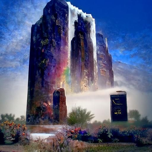 Ethereal Desert Monolith in Fantasy Style