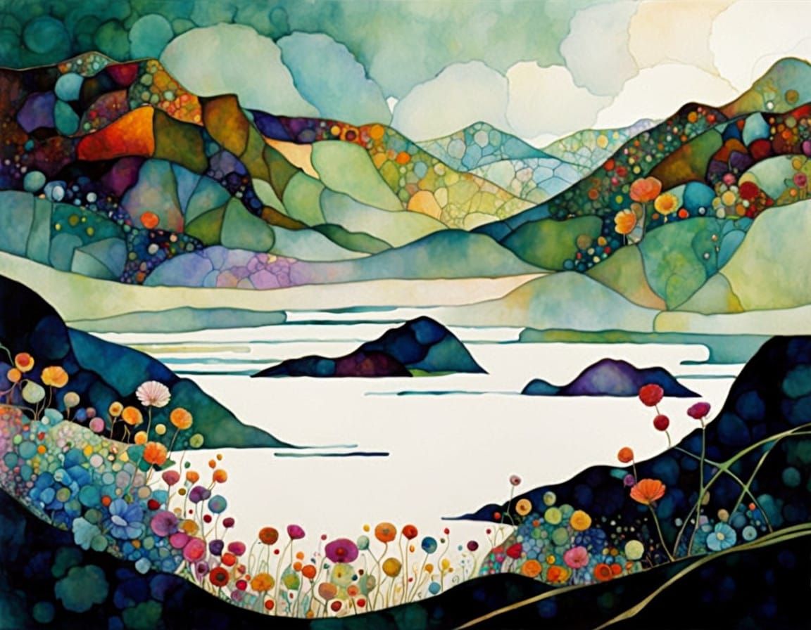 Intricate Floral Abstract in Klimt Style