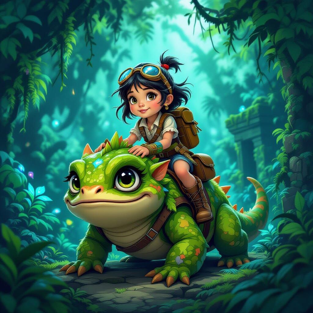 Bioluminescent Jungle Adventure with Moss Gremlin