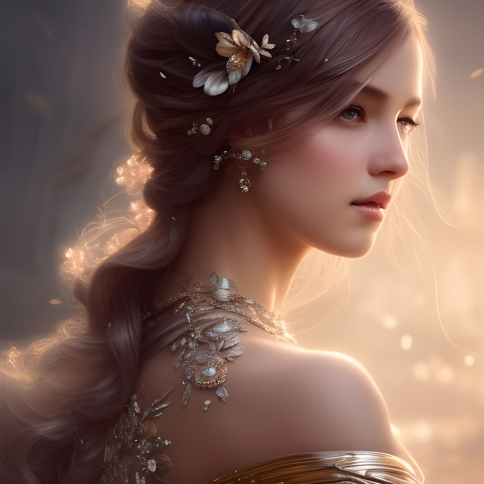 Angelic Portrait in Hyperdetailed Digital Art Style
