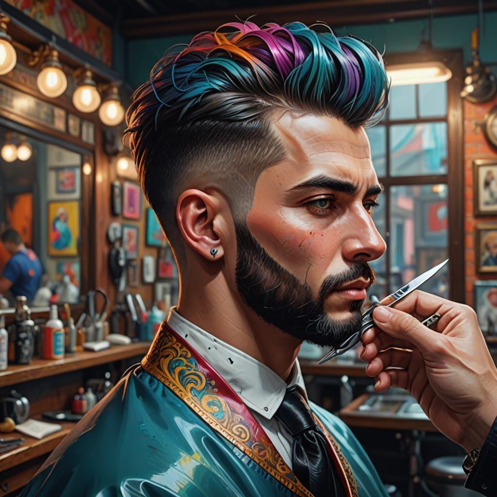 Splash Art Barber Styling Exotic Hair