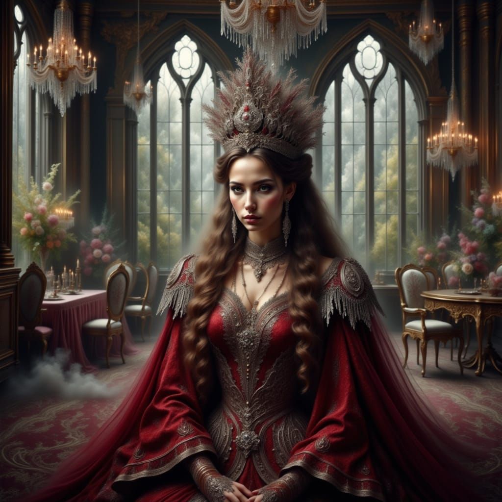 Tsarina Evdokija in Ethereal Baroque Ballroom