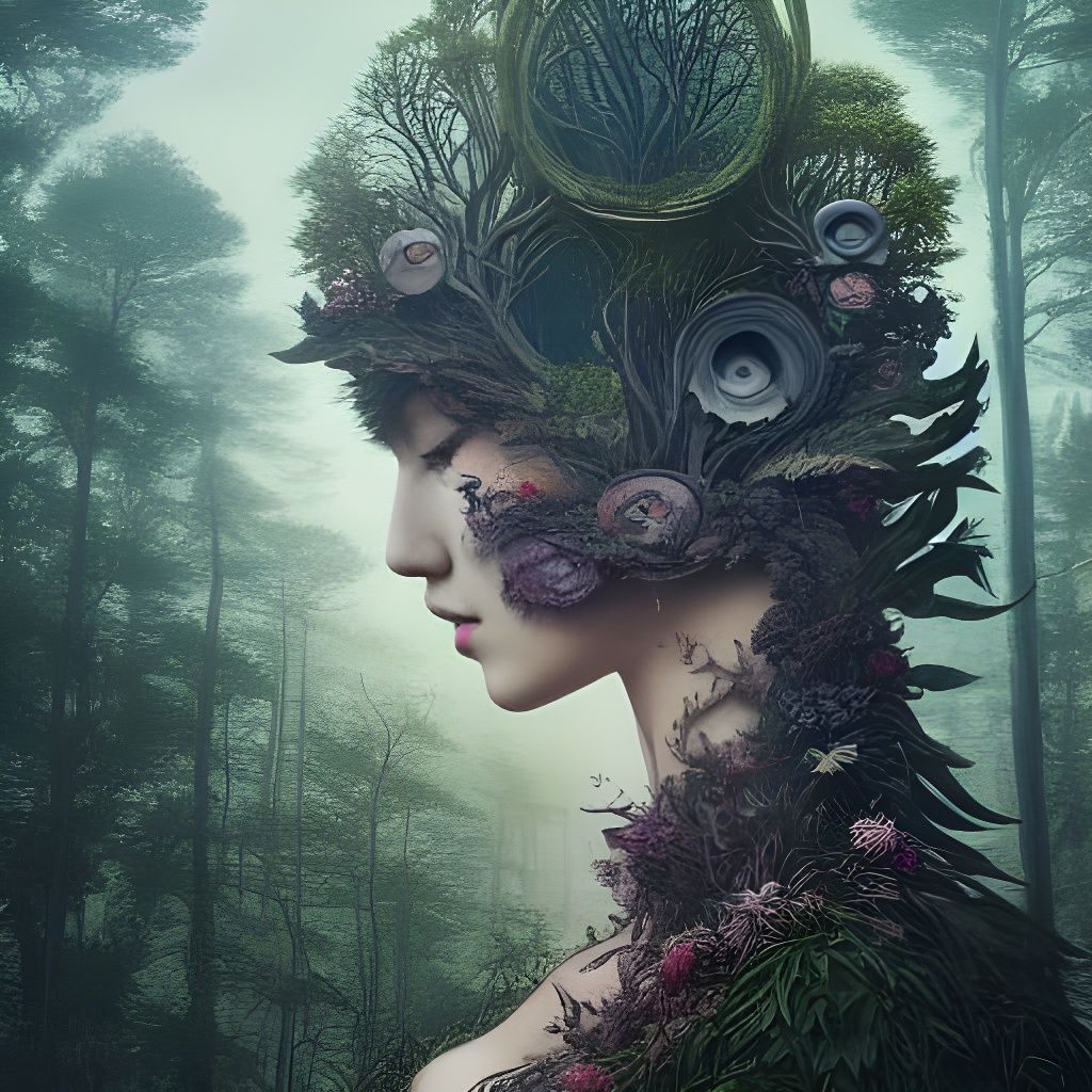 Gaia Goddess of Nature: Digital Art Illustration