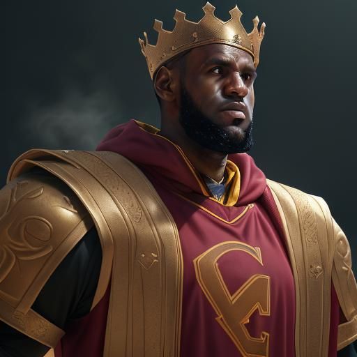Lebron James Slam Dunk as Fantasy Concept Art