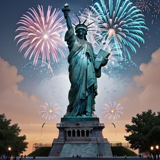 Fireworks Spectacular Over the Statue of Liberty