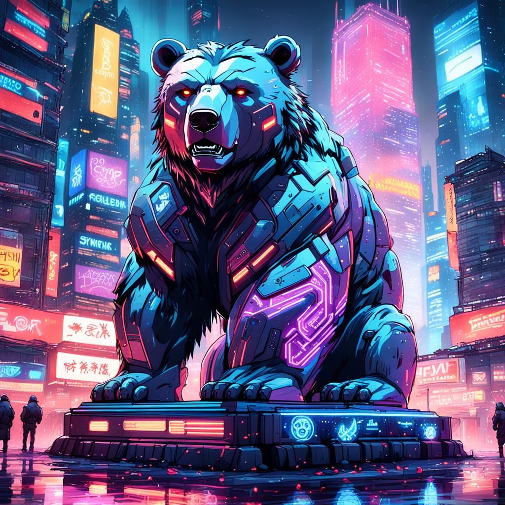 Preppy bear statue/ robot