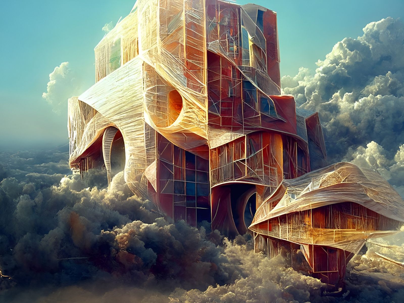 Psychedelic Surreal Architecture in a Colourful World
