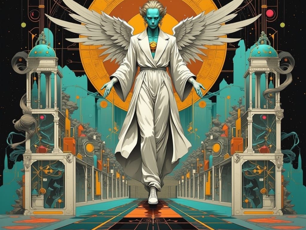 Mystical Realm of Yesod with Angelic Beings