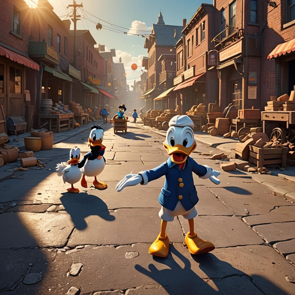 Donald Duck Arrives in Duckstad: Pixar-Style 3D Animation