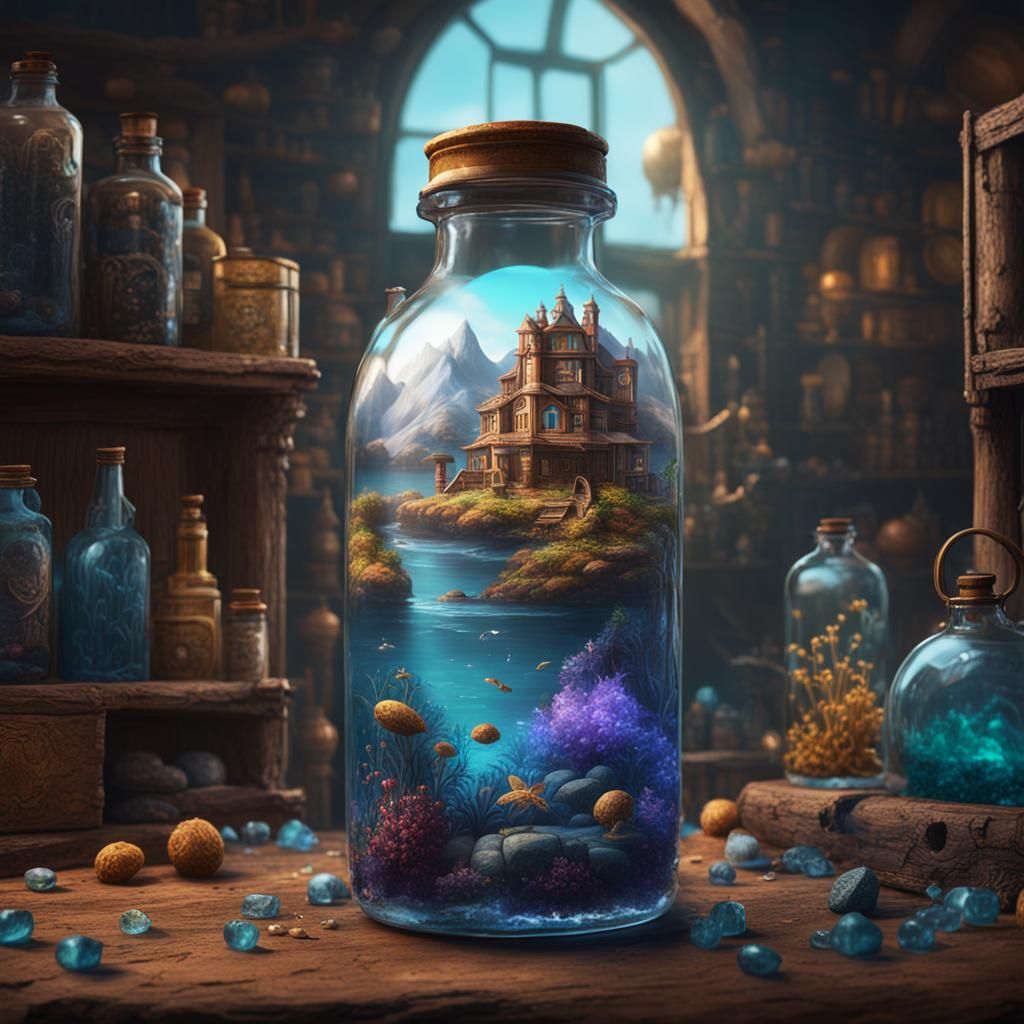 Life in a Bottle: Detailed Matte Painting