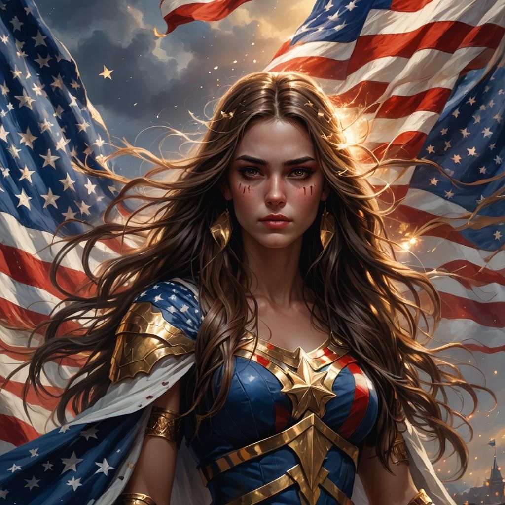 American Goddess in Dark Fantasy Style