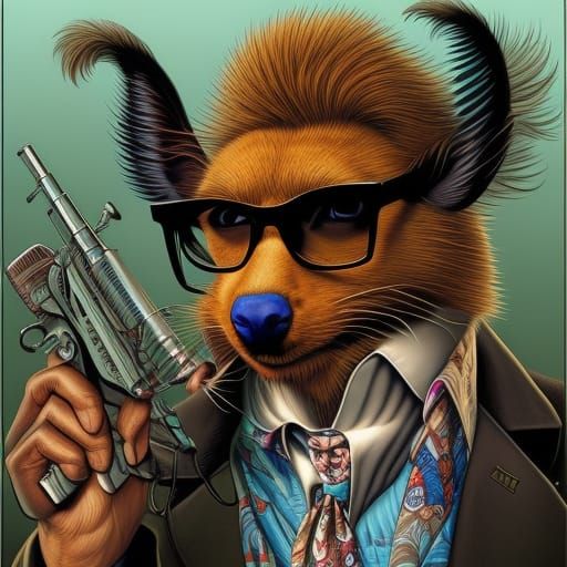 Well-Dressed Animal in Eyewear: Comic Book Art