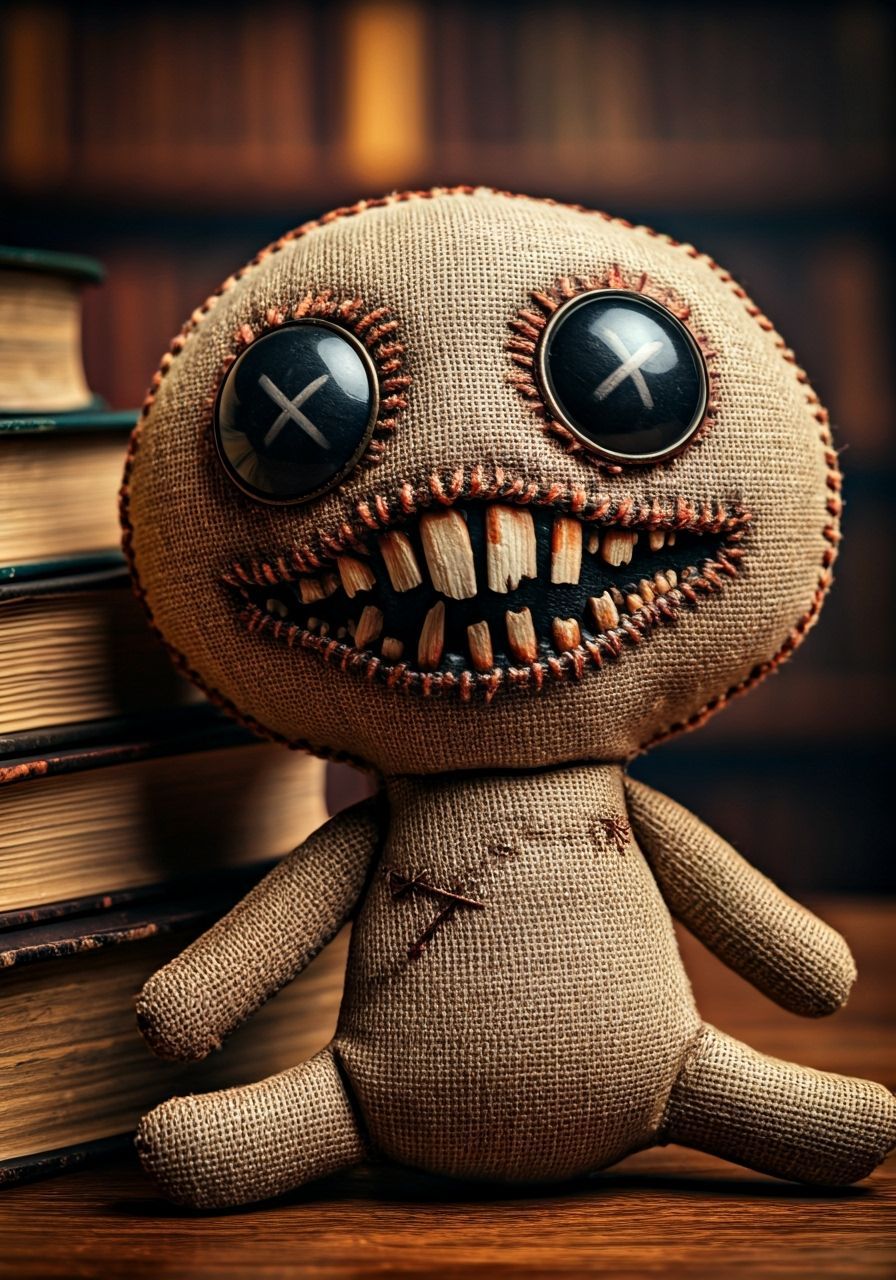 Realistic Voodoo Doll with Gaping Smile