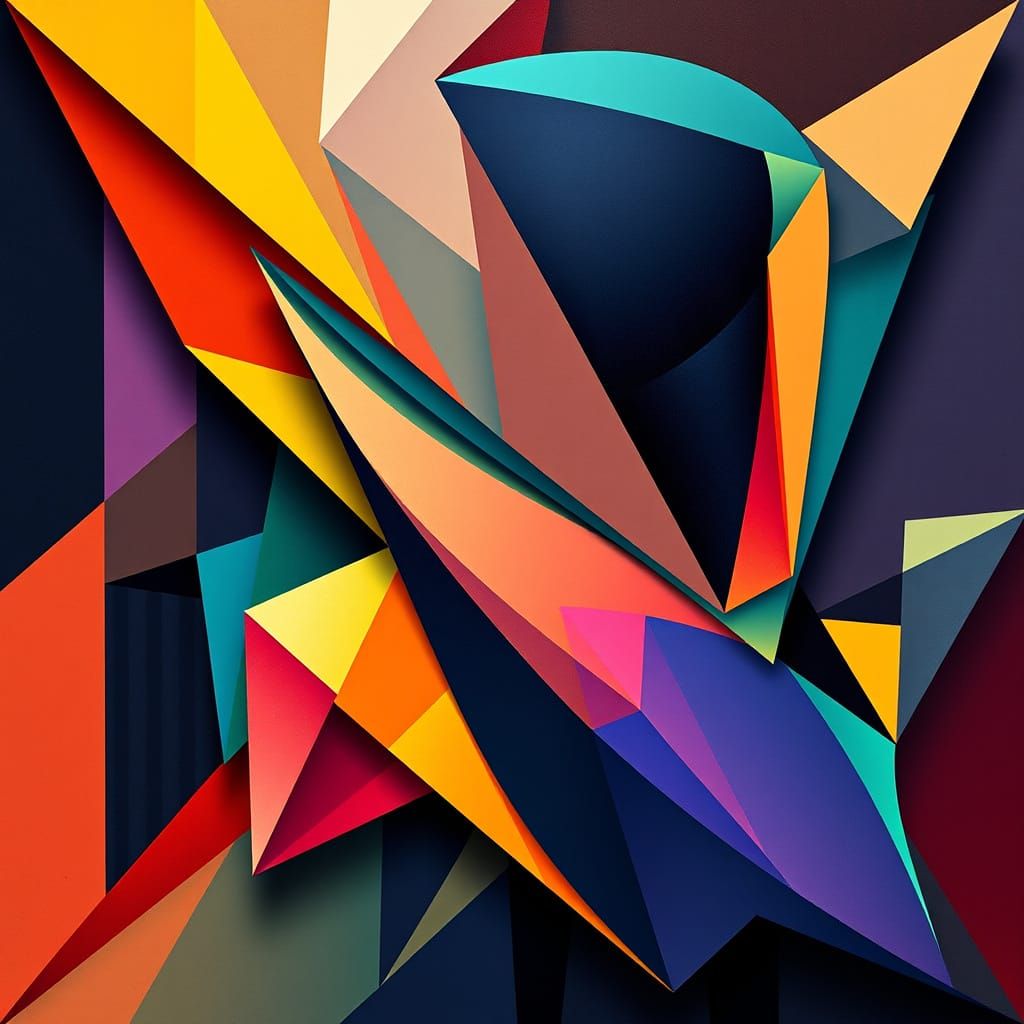 Kandinsky-Inspired 3D Geometric Art