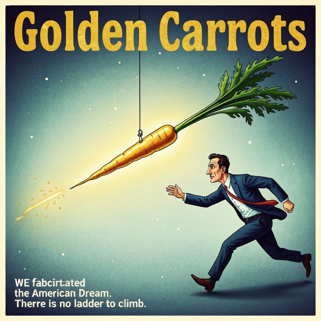 Man Chasing Golden Carrot: Surrealist Dream
