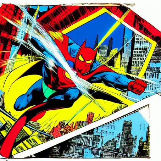 Daring Hero Leaps Through City Streets in Dynamic Neal Adams...