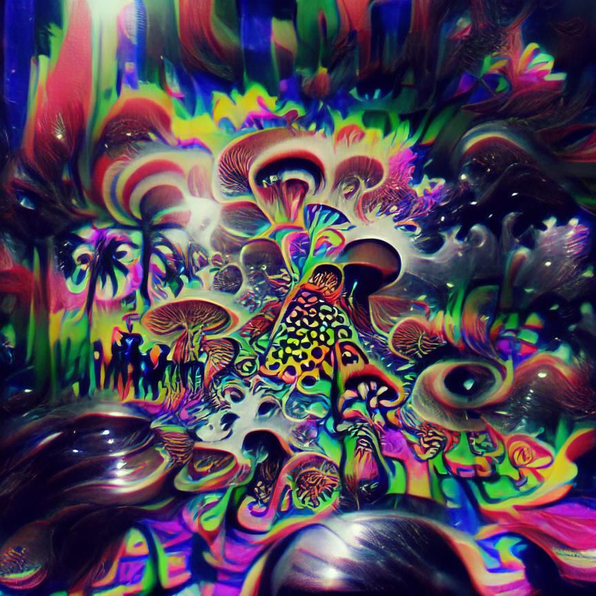 Abstract Psychedelic Swirl of Color and Shape
