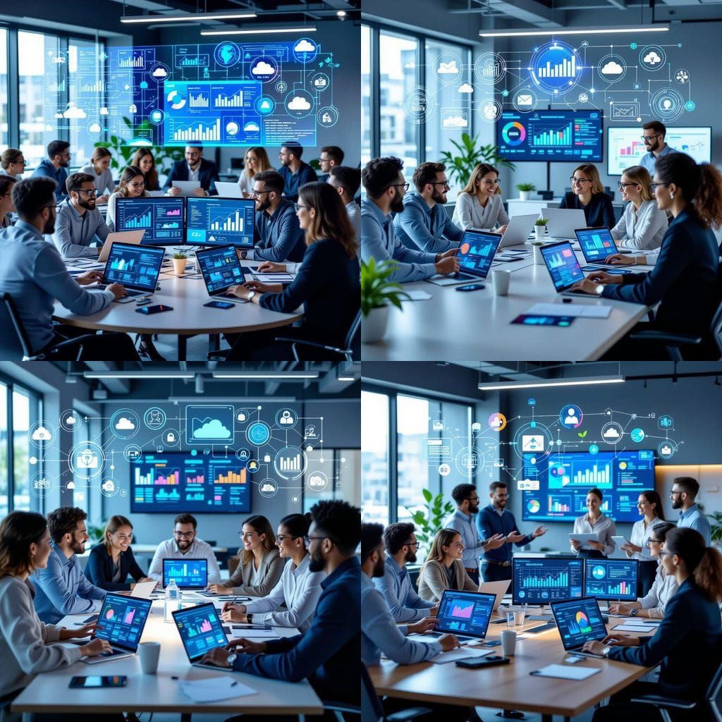 Diverse Professionals in Modern Collaborative Workspace