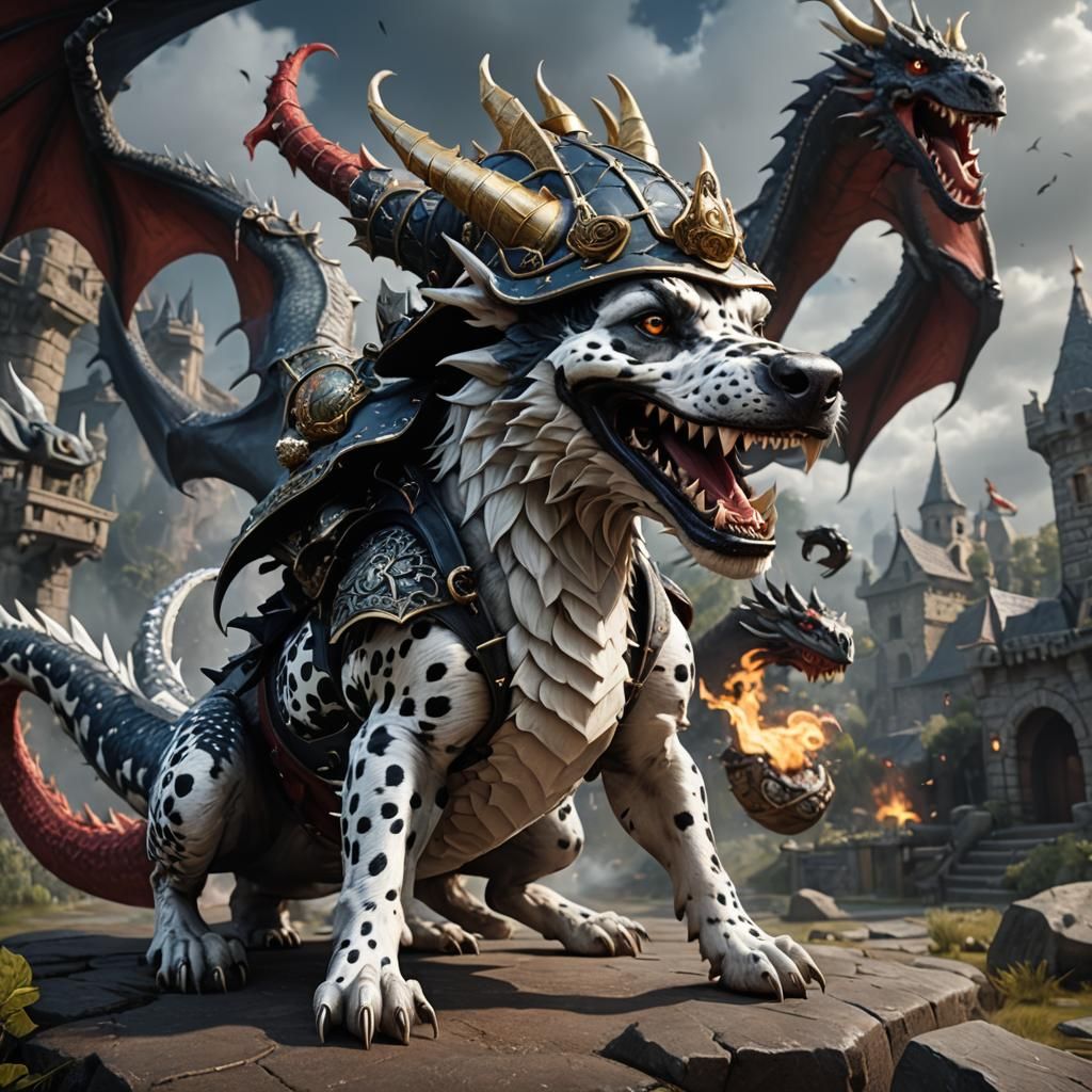 Dog Versus Dragon: Detailed Matte Painting