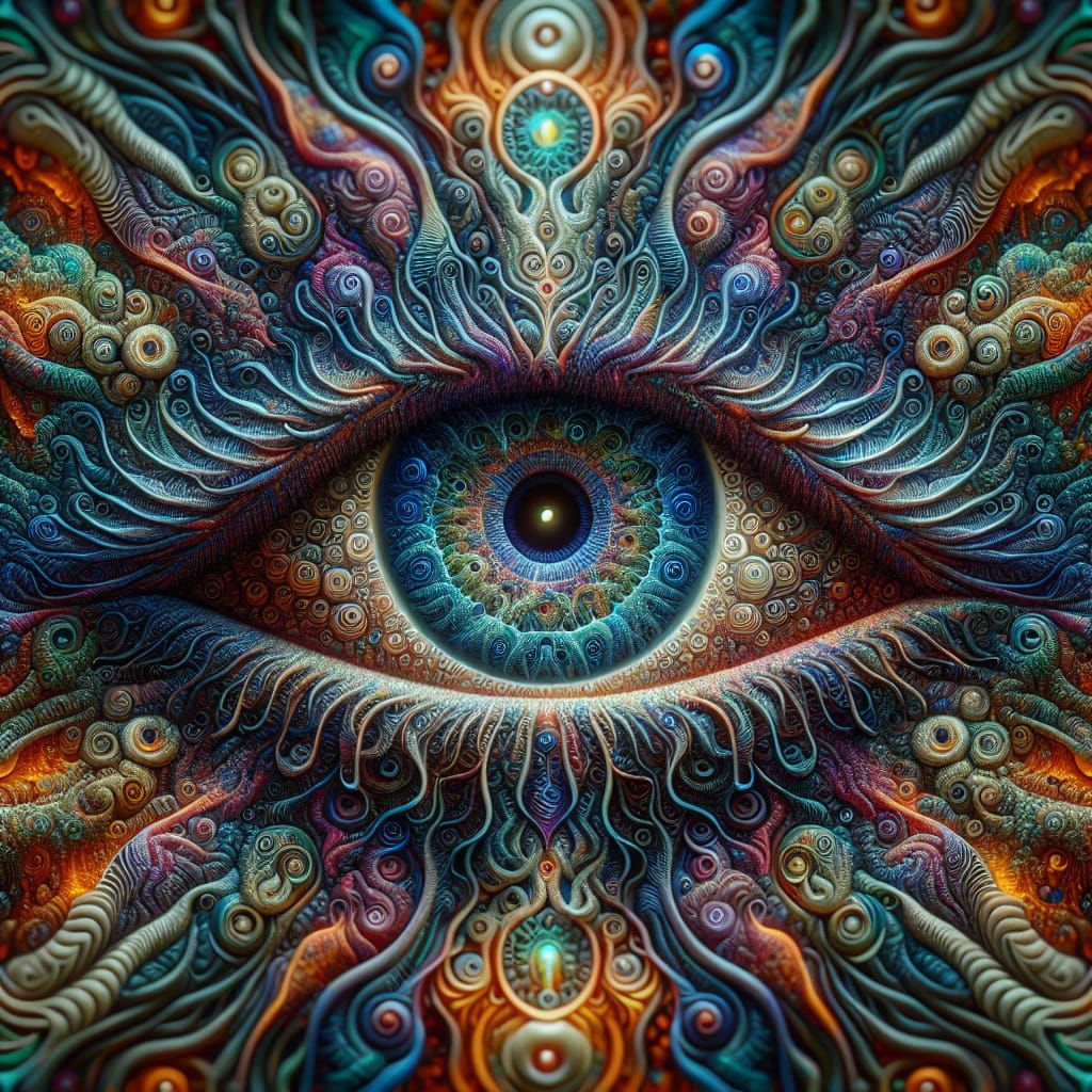 Intricate Third Eye in Hyperrealistic HDR Style