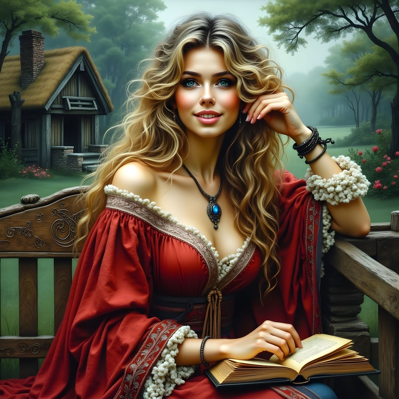 Norse Goddess of Storytelling in Whimsical Impressionist Sty...