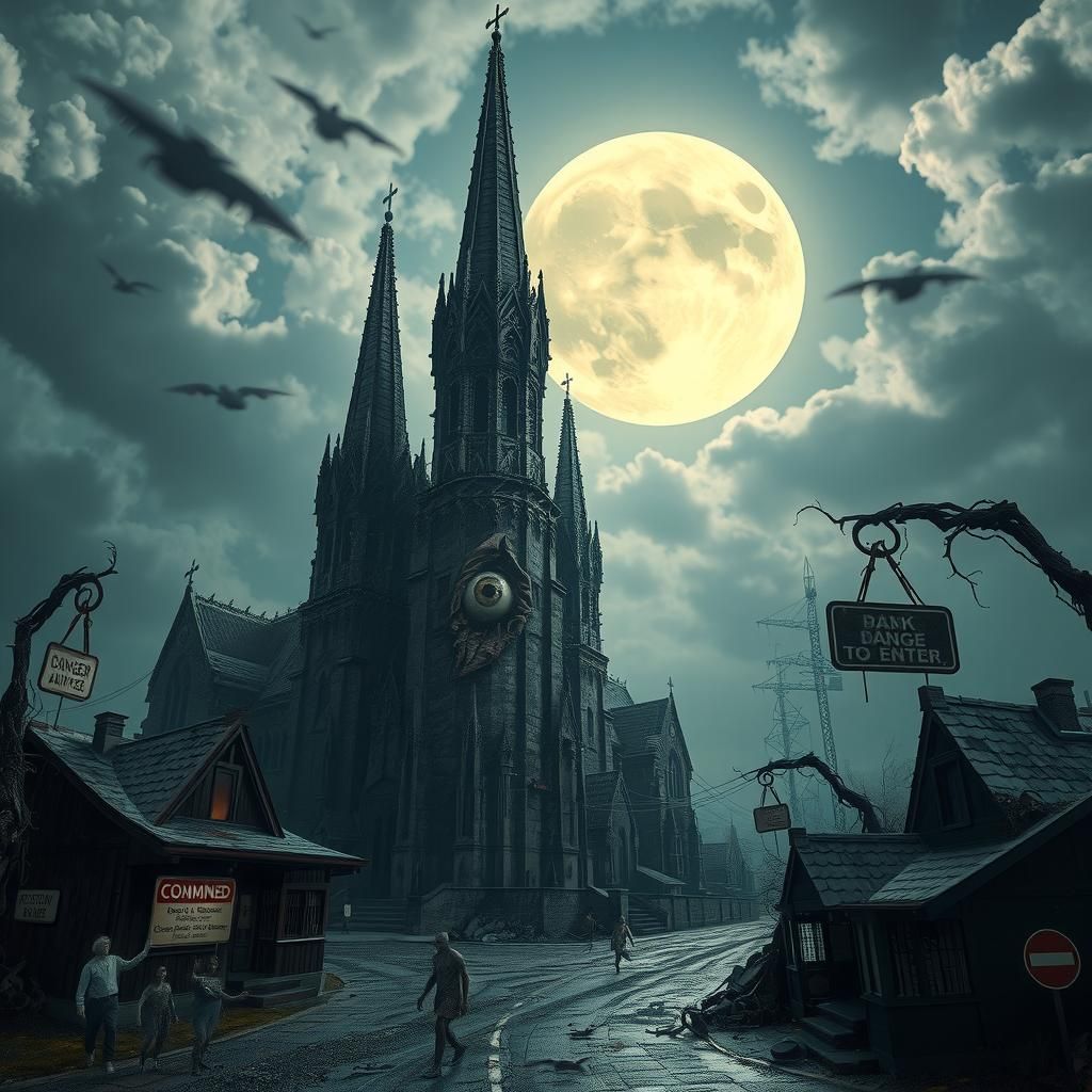 Decaying Church with Twisted Flesh, Gothic Horror