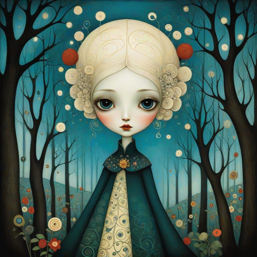 Vibrant Folk Art in Art Brut Style