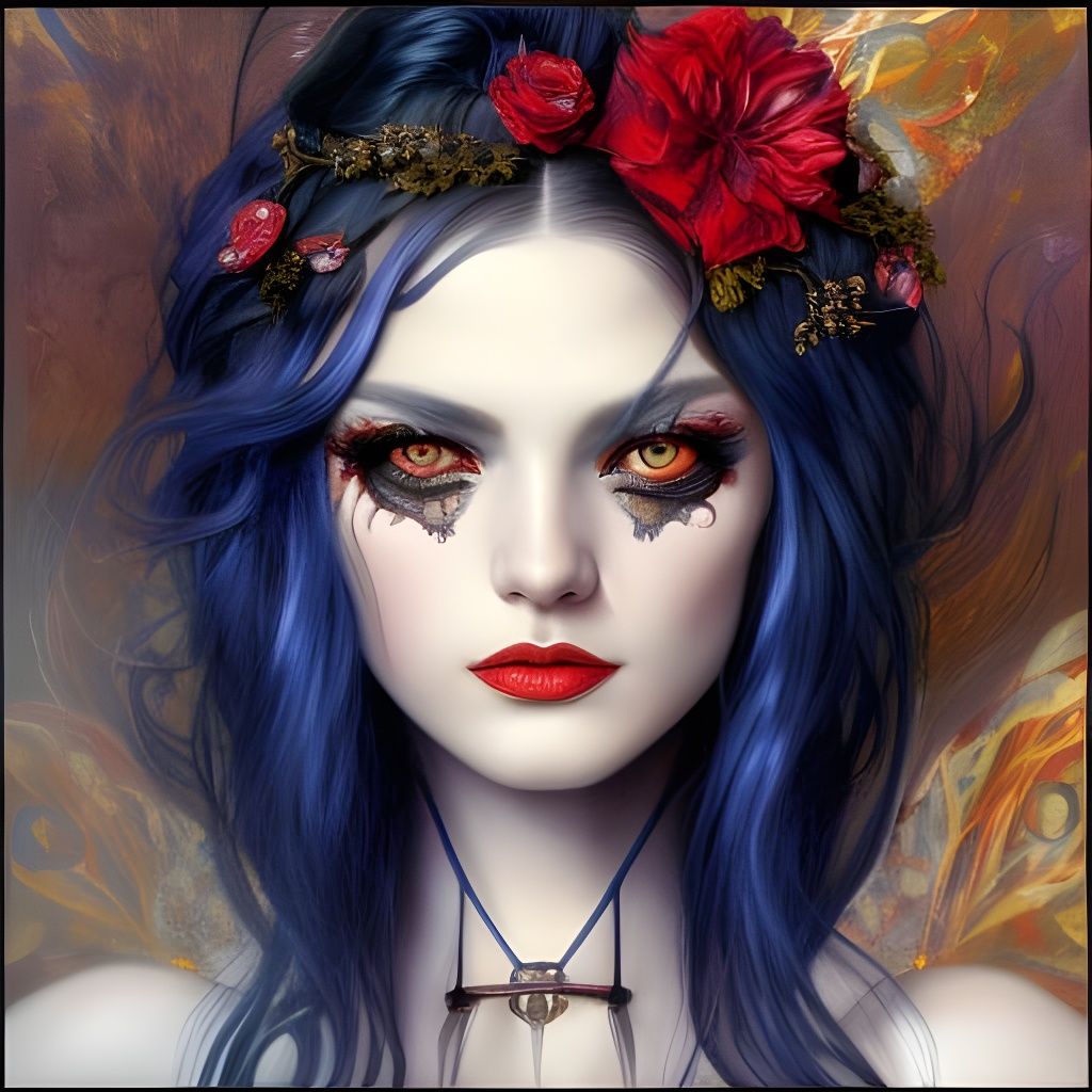 Neo-Victorian Vampire Woman Portrait in Artgerm Style