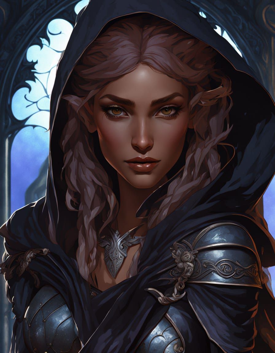 Dark Fantasy Queen with Auburn Hair