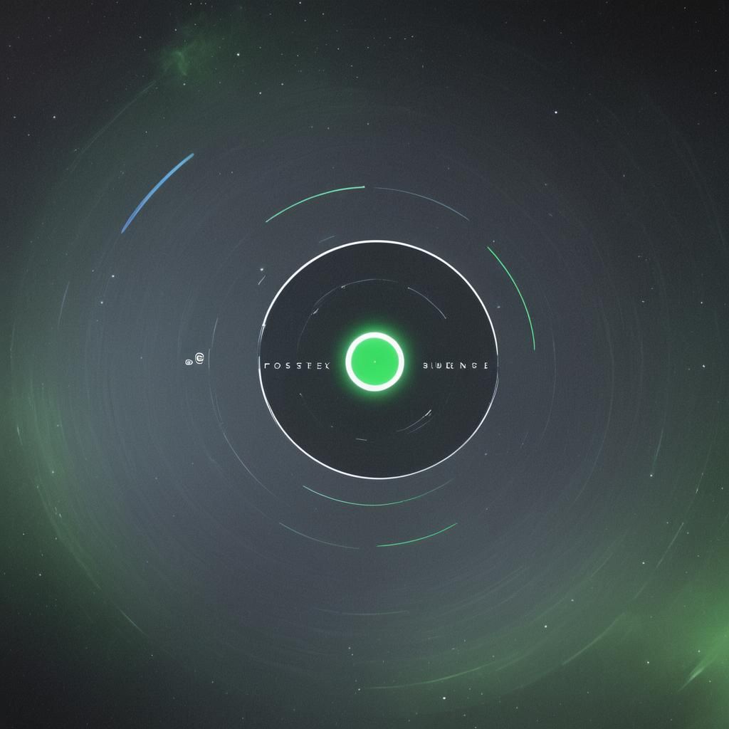 Minimalist Design with Luminous Green Circle in Digital Art