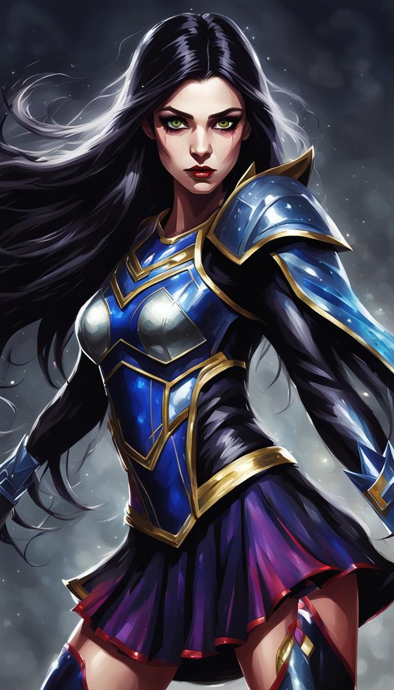 Half-Vampire Woman with Liquid Armor Outfit