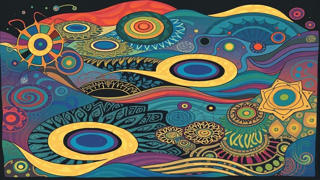 Iridescent Mandala Kaleidoscope in Visionary Art Style