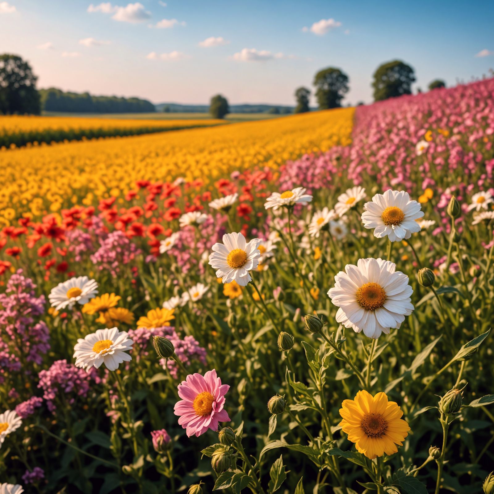 Lush Floral Wonderland in Hyperrealistic Photography Style