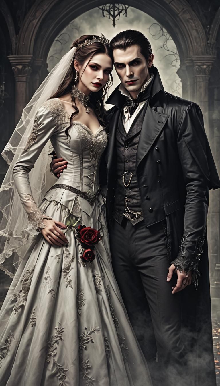 Handsome Vampire with His Beautiful Wife
