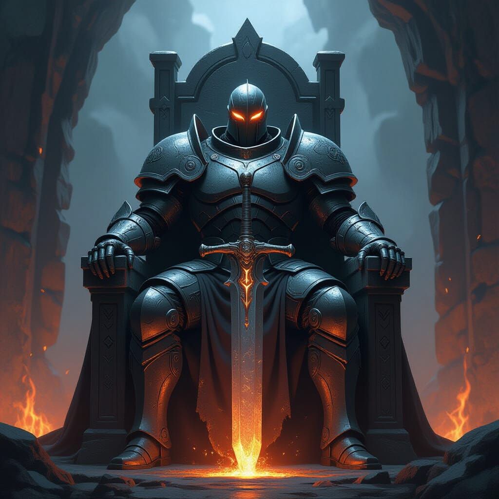 Warforged Paladin Auralon in Dark Fantasy Concept Art Style