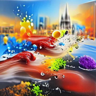 Colorful Acrylic Paint Splash Art