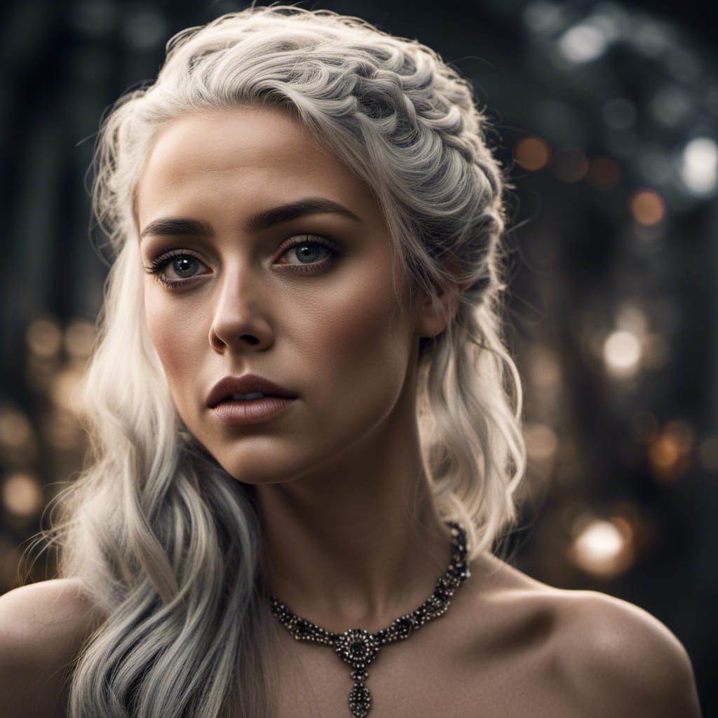 Hyperrealistic Portrait of a Woman with Dark Hair