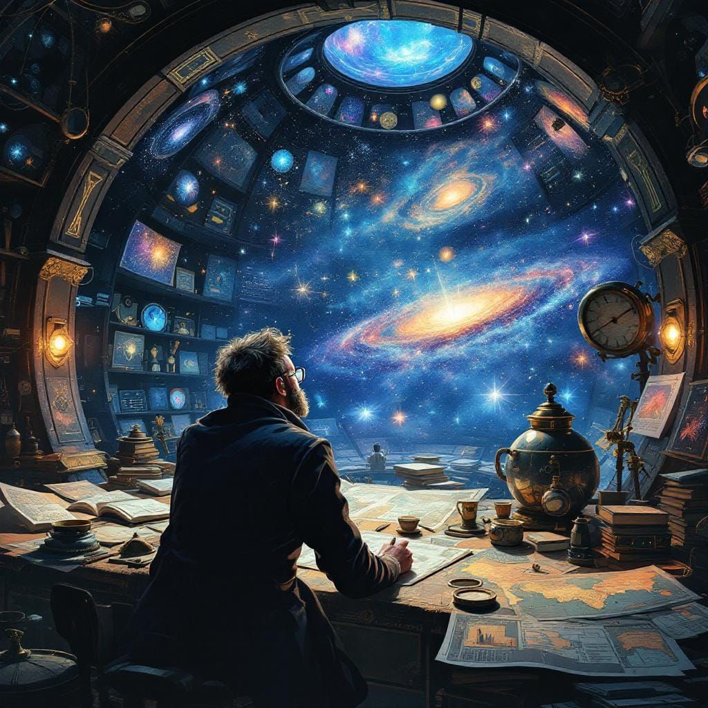 Spectral Cartographer Charts Galaxies in Moebius Style