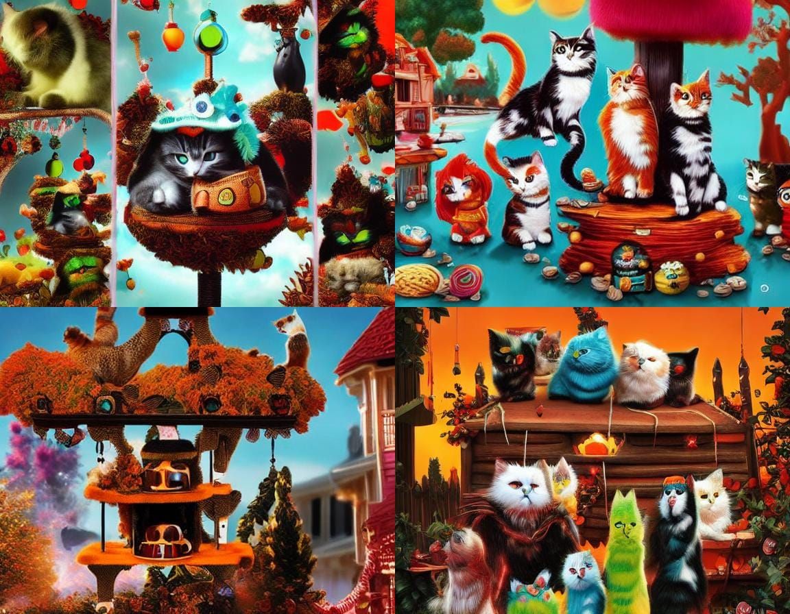 Horror Icons Reimagined as Playful Cats